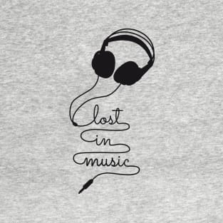 lost in music with headphone T-Shirt